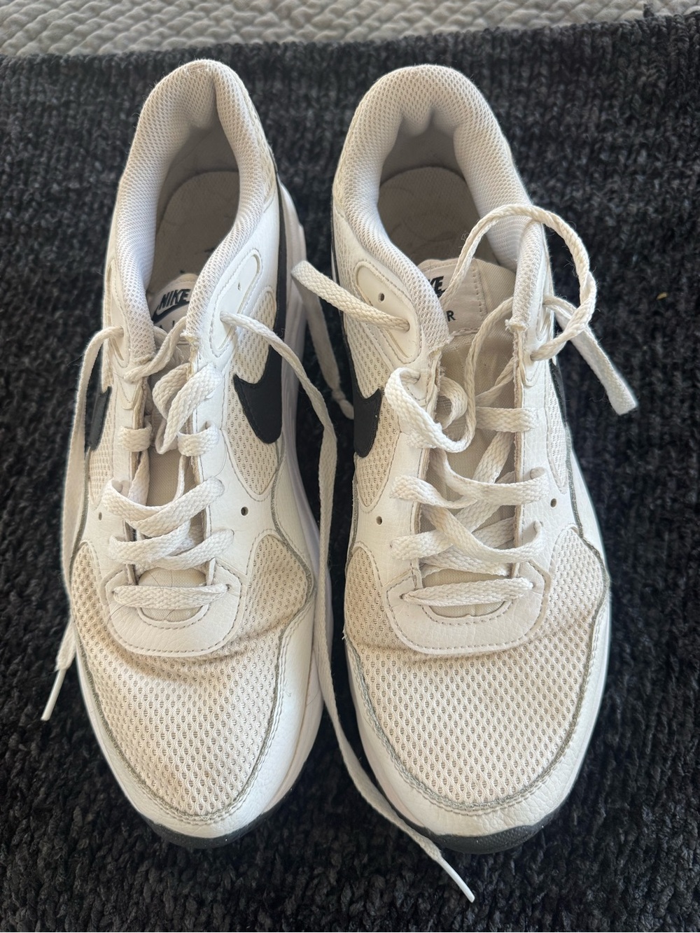 Nike White Sneakers with Black Swoosh